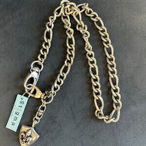 Stigma Mens Silver‎ Chain with Shield Pendant - thick New with Tags